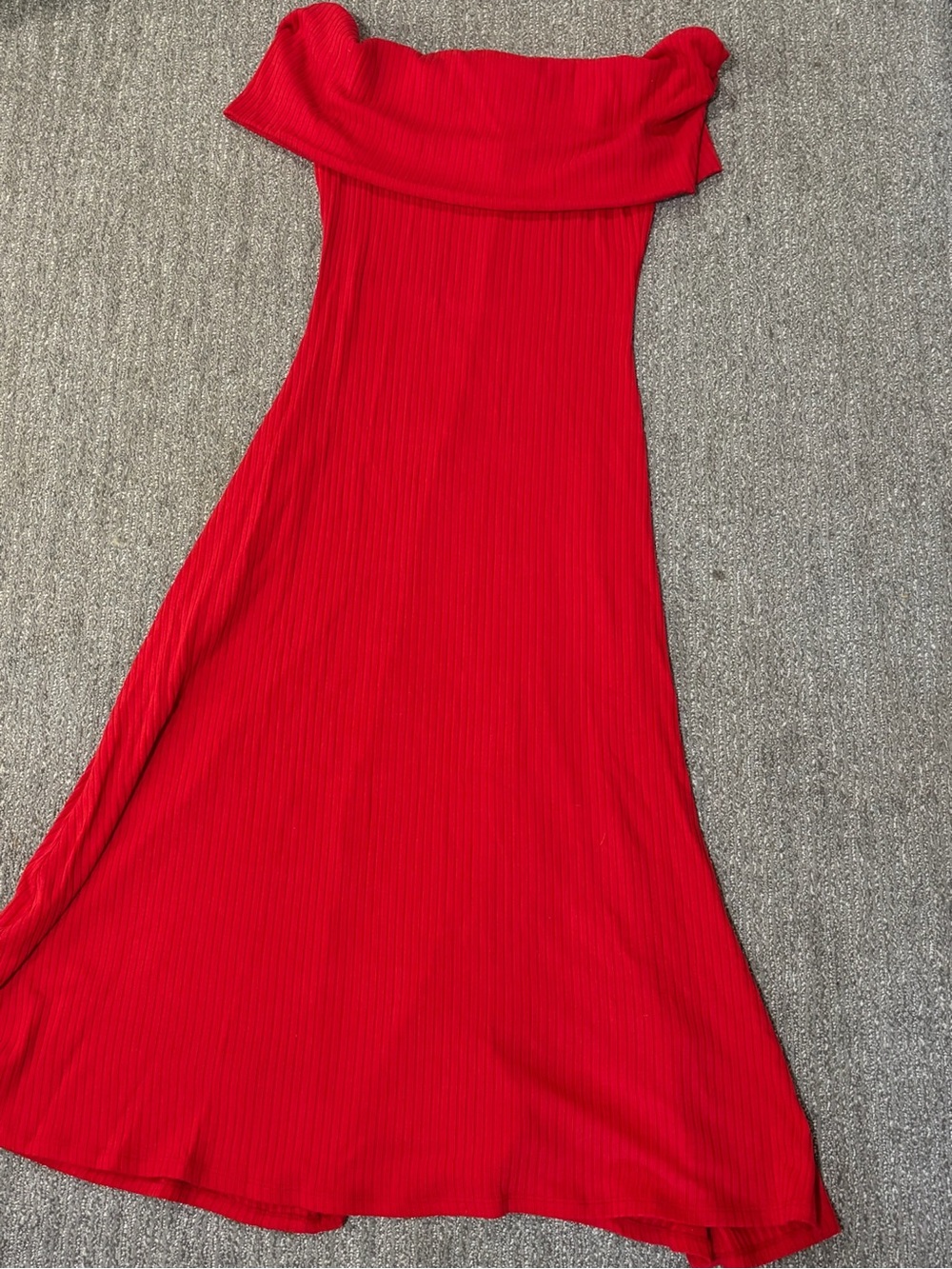 Mara Hoffman Strapless Red Ribbed Maxi Dress